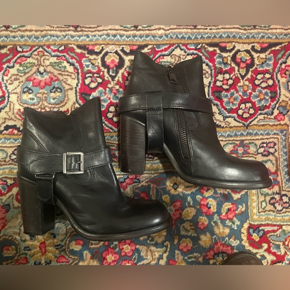 Brand New Allsaints Black Leather Booties size 8